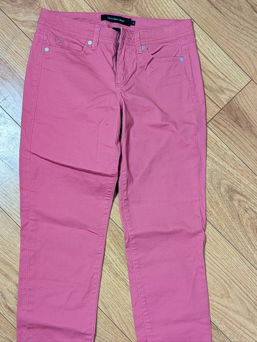 Calvin Klein Jeans Pink Cropped Denim Pants Size 4 - Picture 6 of 6
